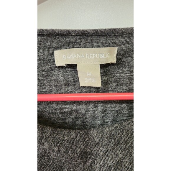 Banana Republic Bodycon Dress Womens Med Charcoal Gray Ruched Long Sleeve Knit - Picture 7 of 12